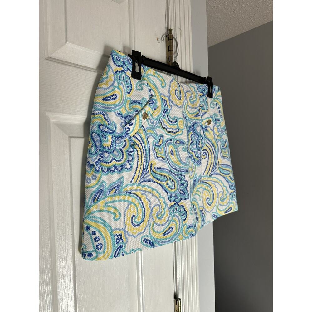 EUC Pappagallo Womens Skort Colorful Paisley Beach Pickleball Golf Tennis Sz L - Picture 2 of 7
